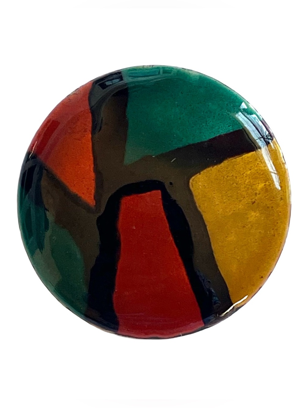 Vintage Mid-Century Op Art Japanese Cloisonné Enamel Brooch